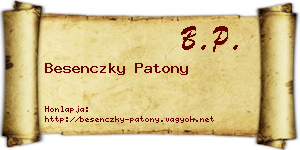 Besenczky Patony névjegykártya